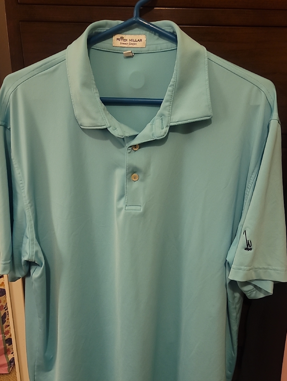 Mens Peter Millar Mint Blue Performance Polo